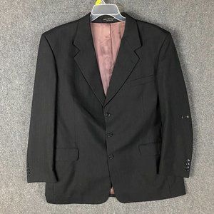 Museo Ruffini Blazer Suit Men's Size 46L Black 3 Buttons Adults